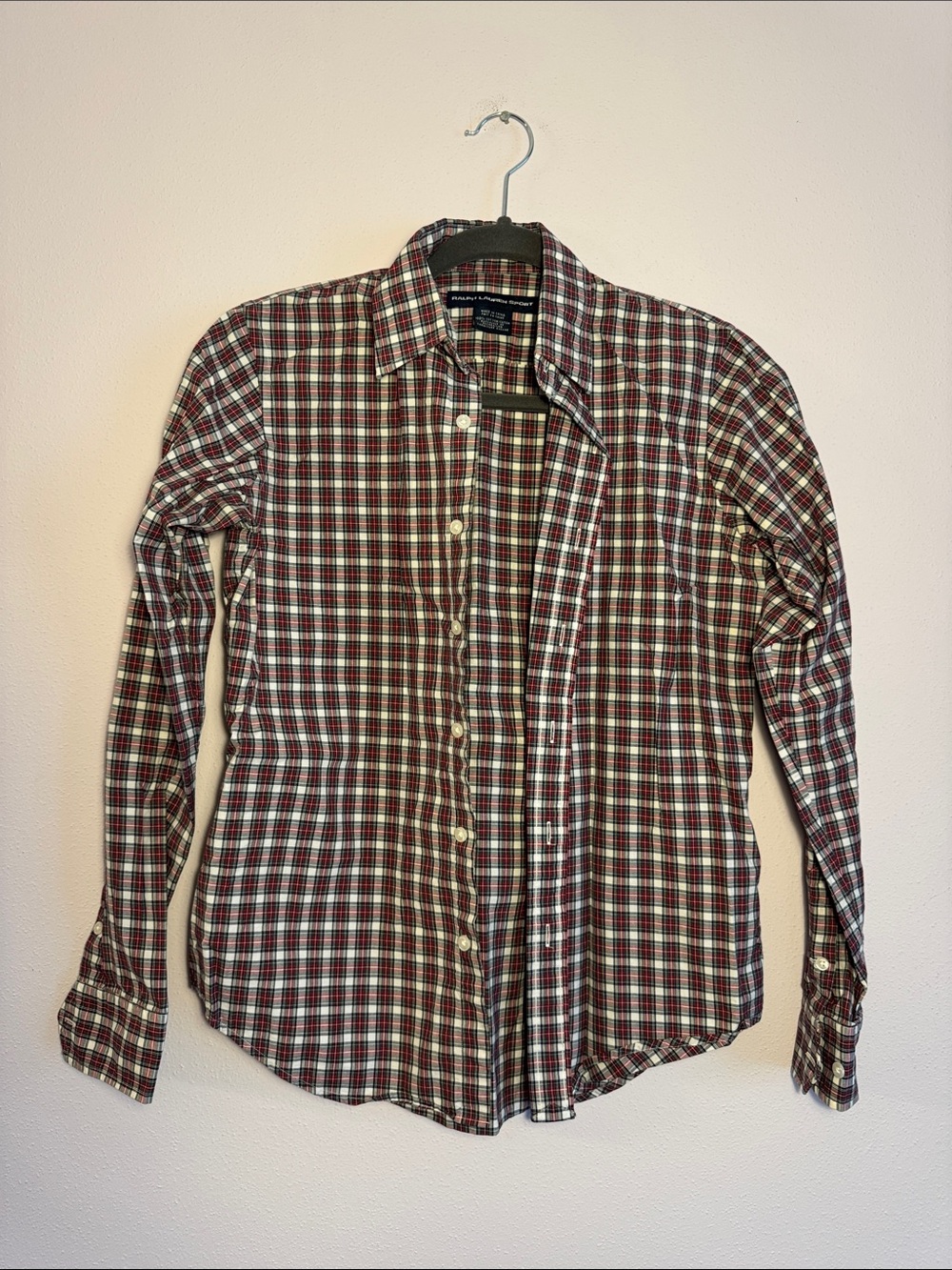 Polo by Ralph Lauren Burgundy, White & Black Plaid Button-Down Shirt